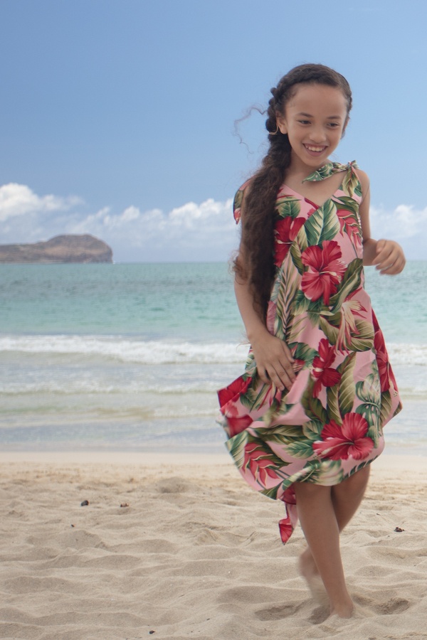 Izzabelle in Girl's Royal Hawaiian Handkerchief Dress