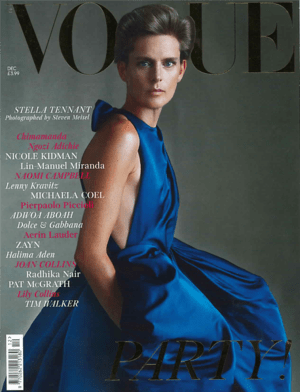 Vogue December 2019 Cover featuring Stella Tennant